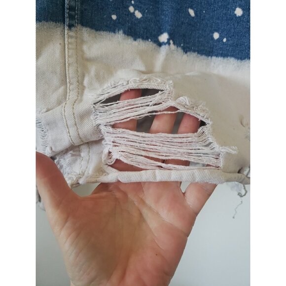 BBJ Los Angeles Womens Denim Trucker Jacket XL Bleached Distressed - Picture 7 of 9